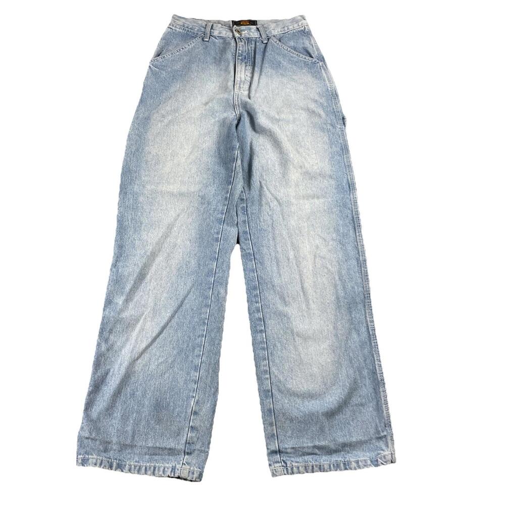 Y2K Route 66 Light Wash Baggy Wide Leg High Waisted Jeans Women's 8 / 9